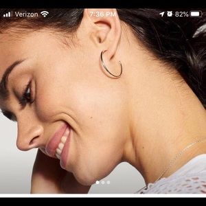 Sterling silver medium hoop earrings